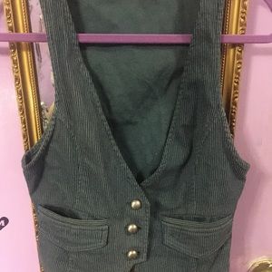 BeBop blue striped and floral vintage denim vest